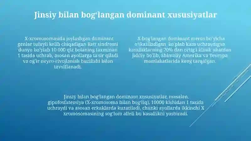 Belgilarning jinsga birikkan holda irsiylanishi 4