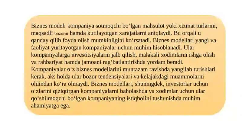 Biznes modeli tushunchasi va startaplar uchun raqamli biznes modellari 4