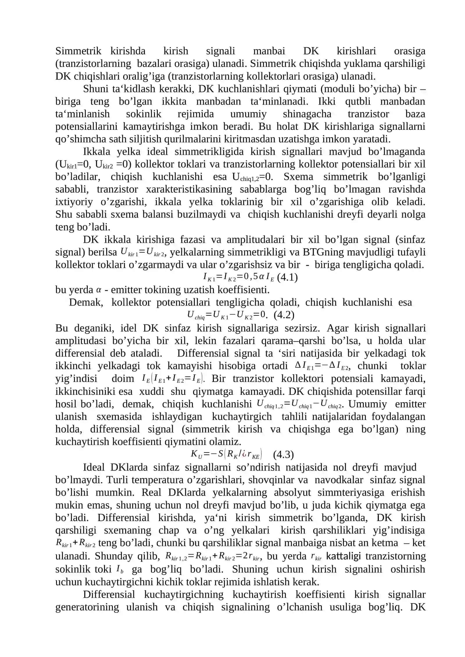 4-mavzu.O‘zgarmas tok kuchaytirgichlari (O‘TK) 4