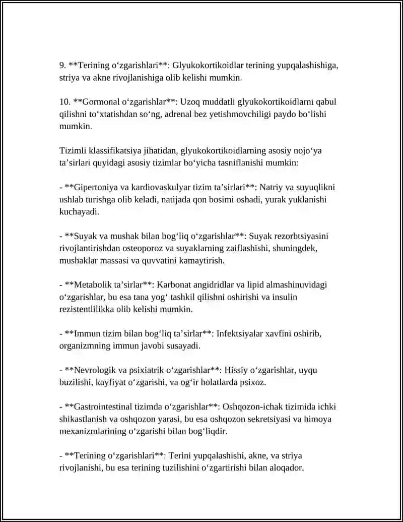 GLYUKOKARTIKOITLARNING NOJOYA TASIRLARI.POLIVITAMINLARNING FARMAKODINAMIKASI 4