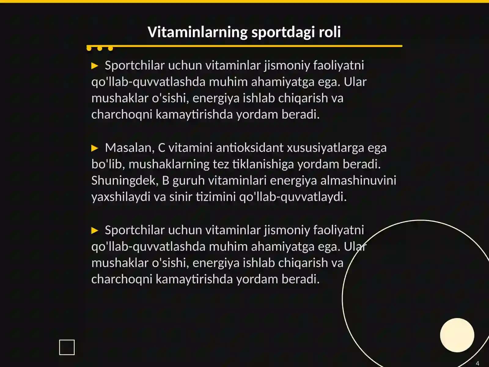 Vitaminlarning sportning turli turlaridagi axamiyati 4