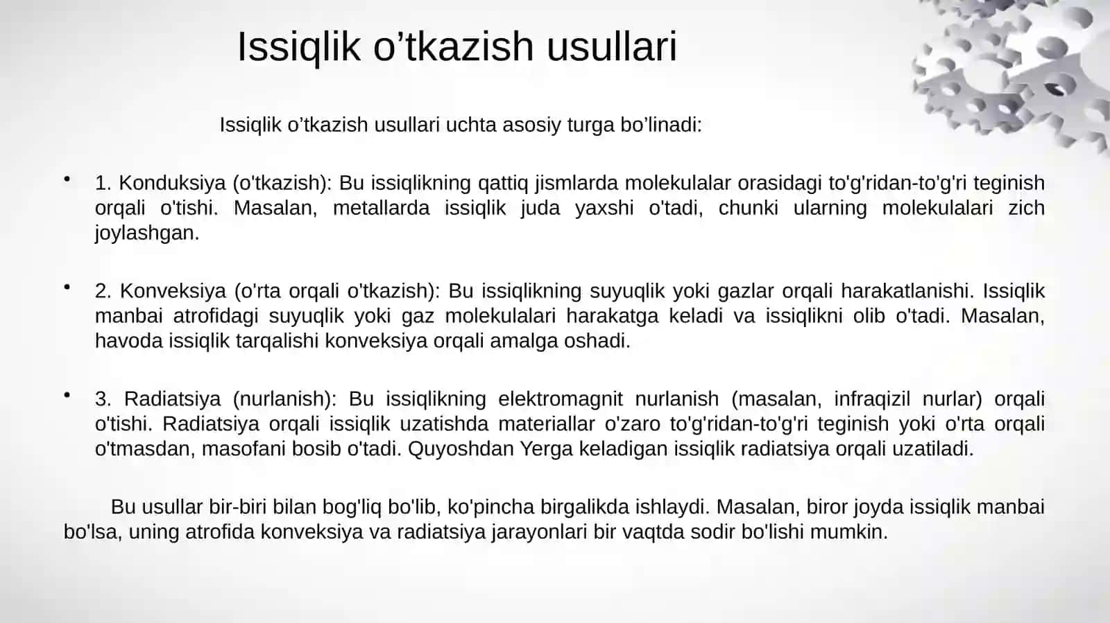 Issiqlik o’tkazish usullari. Issiqlik o’tkazish koeffitsiyentini aniqlash 4