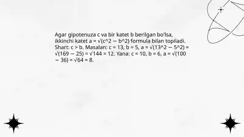 Pifagor teoremasining tadbiqlari 4