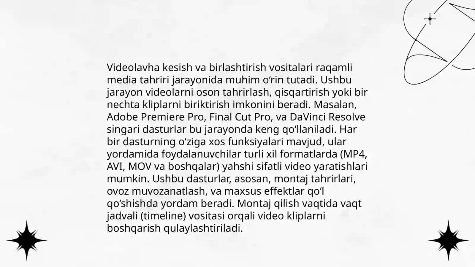 Video montaj dasturlarida ishlash 4