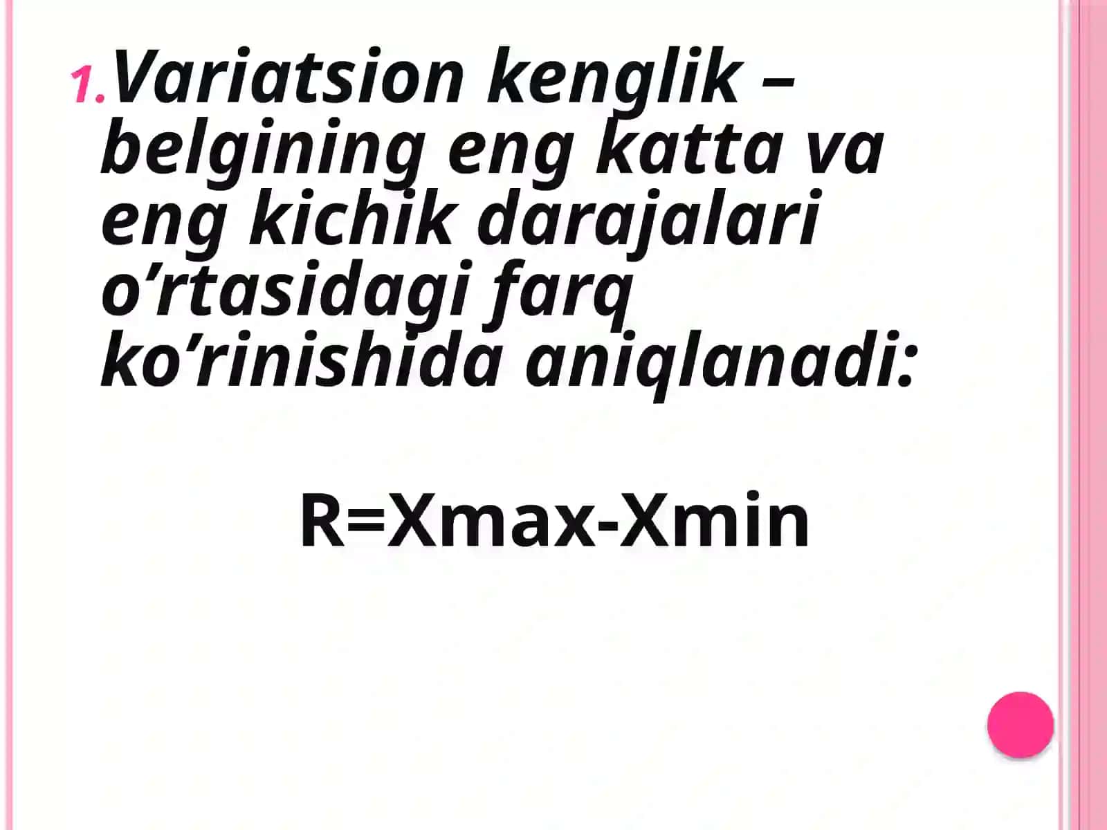 Variatsiya ko’rsatkichlari 4