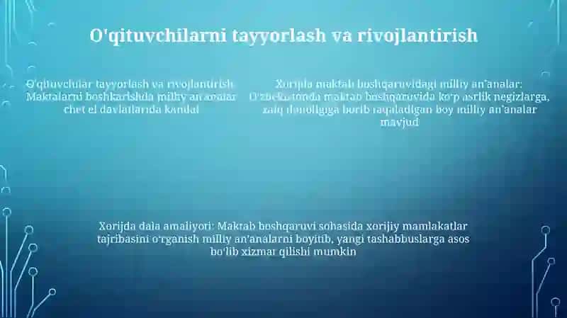 Maktablarni Boshqarishda Milliy An'Analar Chet El Davlatlarida Qanday 4