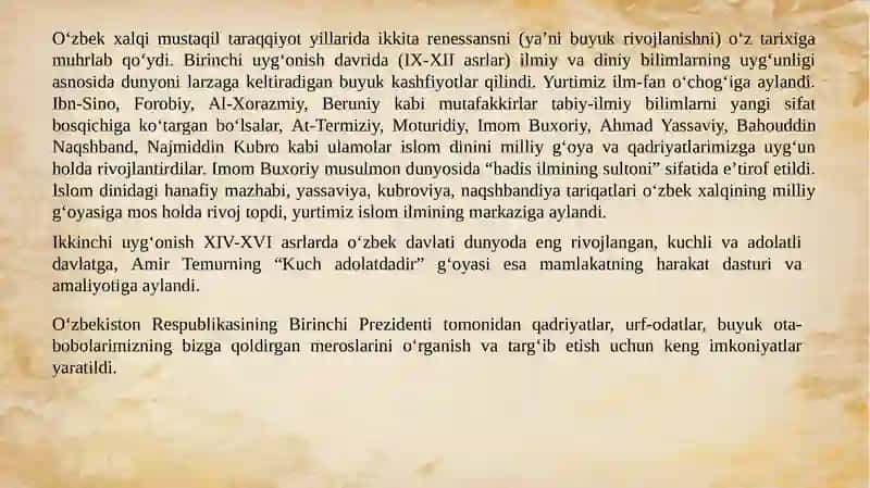 Ajdodlar merosi va milliy qadriyatlarni tiklash 4