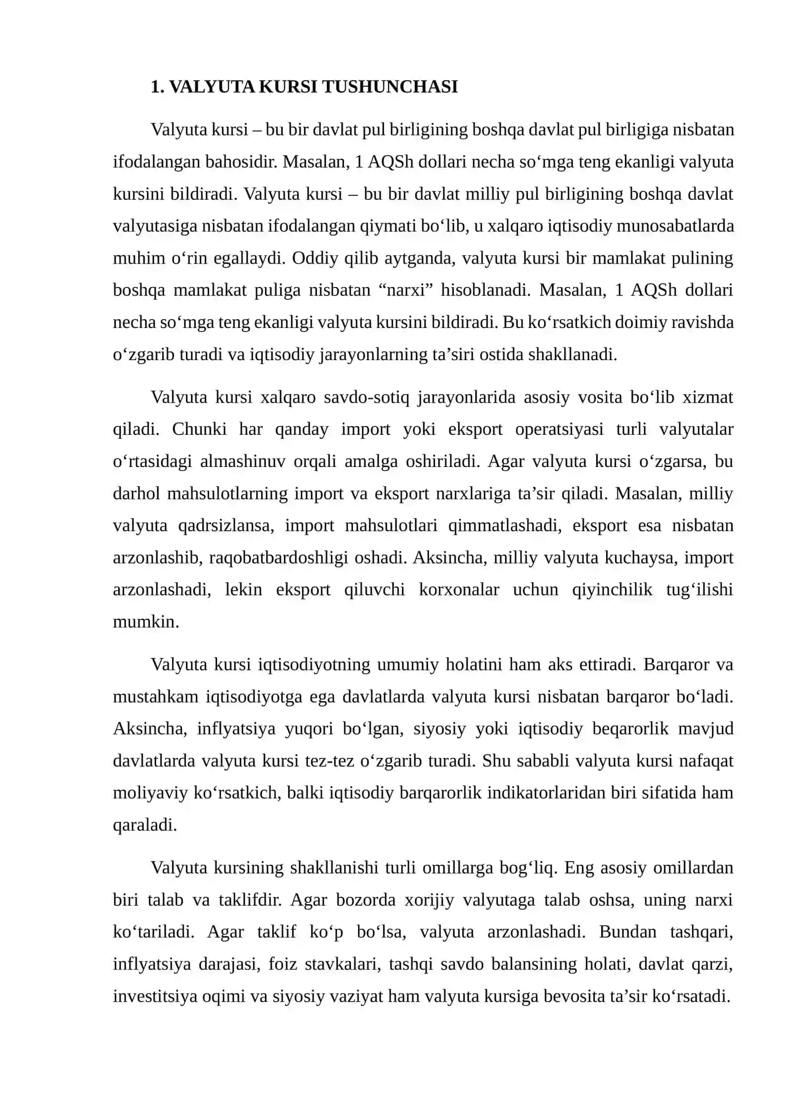 Valyuta Kurslari - Milliy Pulning Boshqa Valyutalarga Nisbatan Qiymati 4