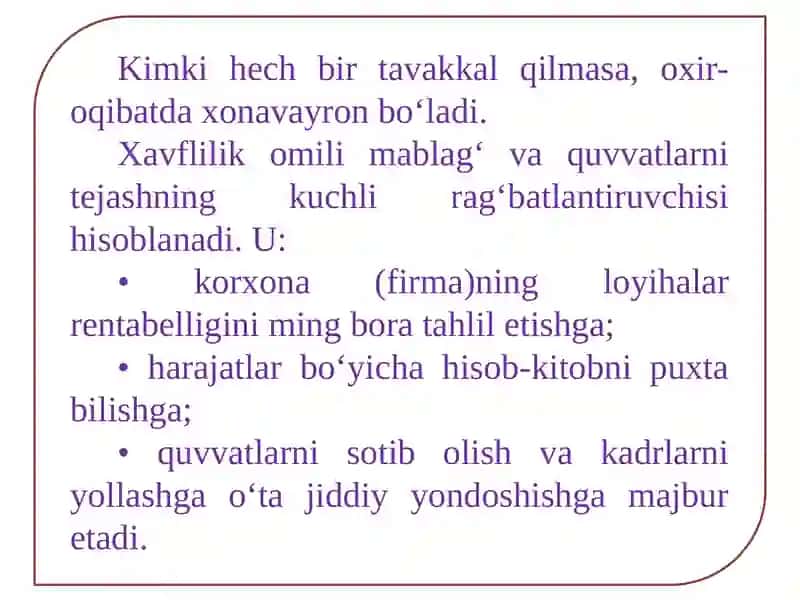 TAVAKKALCHILIKNI BOSHQARISH 4