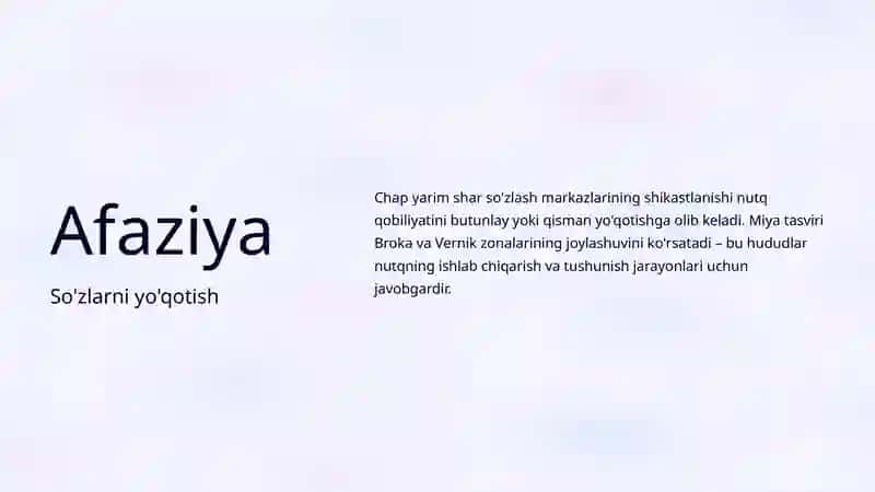 Nutq Buzilishlari: Afaziya va Dizartriya 4