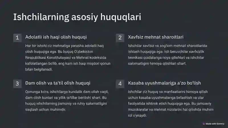 Ish haqi va mehnat munosabatlari 4