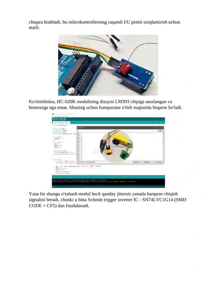 Tezlikni o‘lchashning IQ tirqishli optik datchigining ishlashini o‘rganish 4