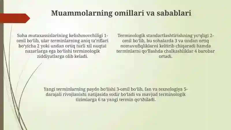 Terminologiyadagi asosiy muammolar 4