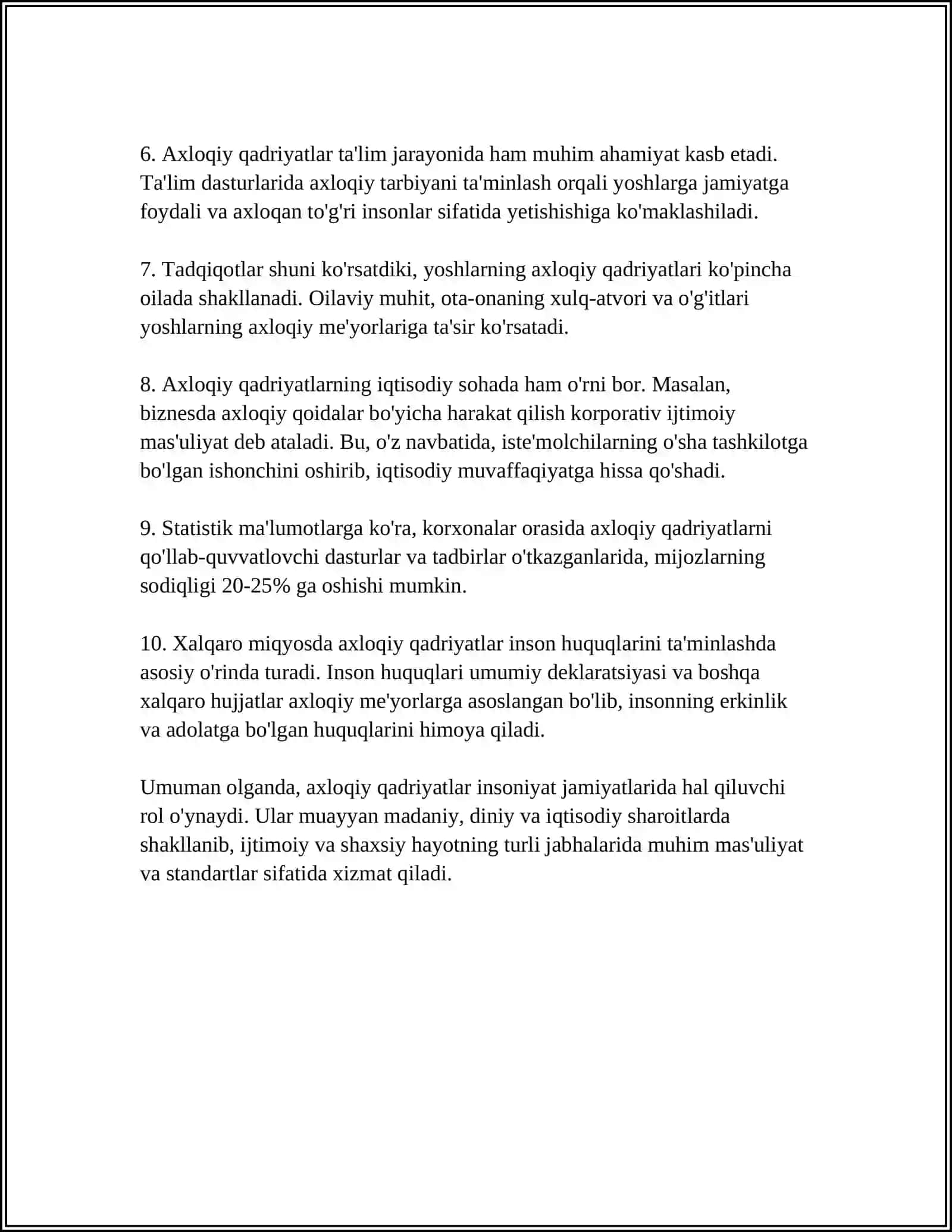 AXLOQ,EKALOGIK MADANIYAT REFERAT 4