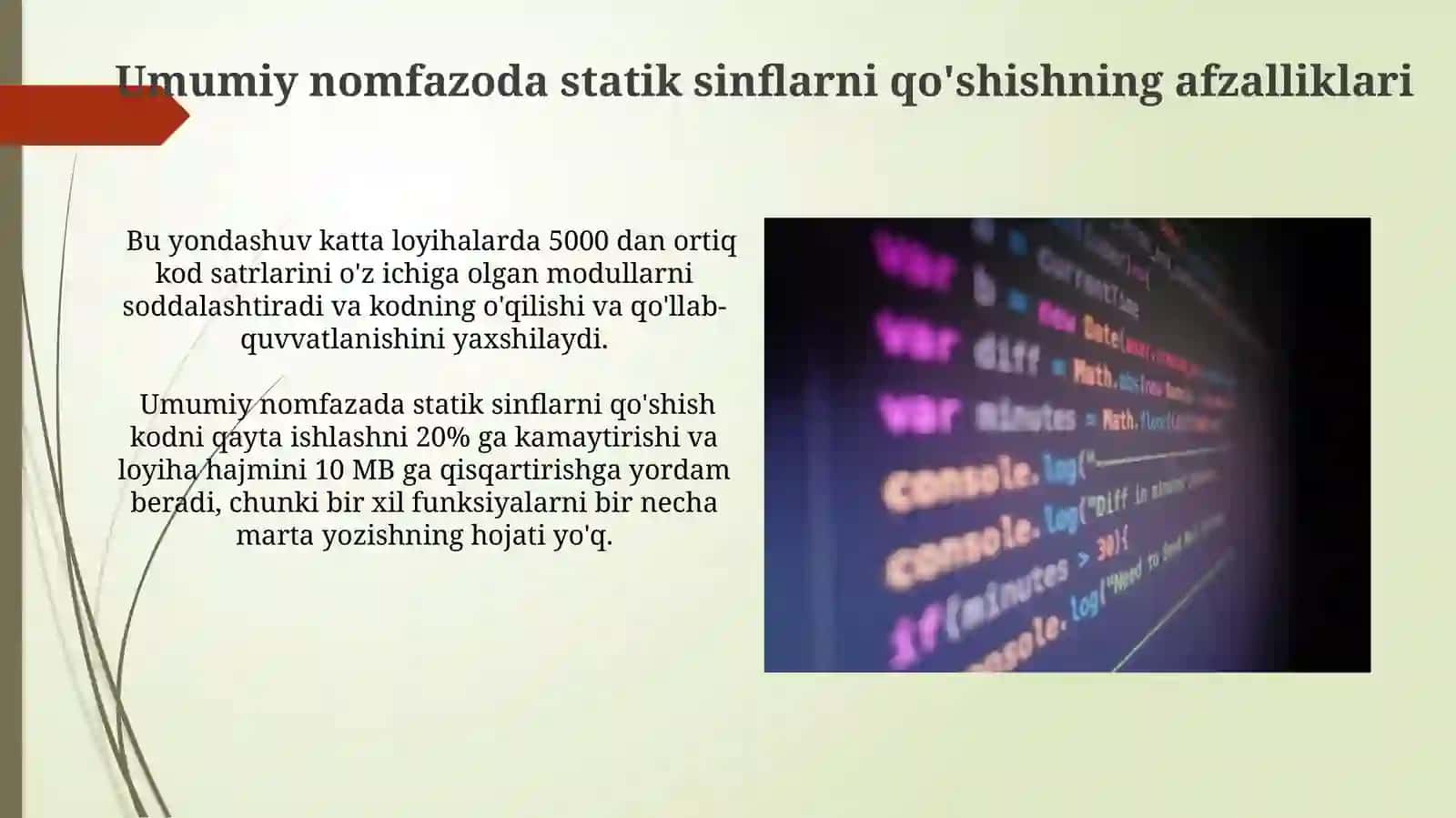Umumiy Nomfazoda Statik Klasslarni Qo'shish 4