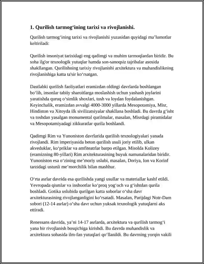 MILLIY IQTISODIYOTNING MUSTAQIL TARMOGI SIFATIDA QURILISHNING SHAKLLANISHI VA TEXNIK-IQTISODIY XUSUSIYATLARI 4