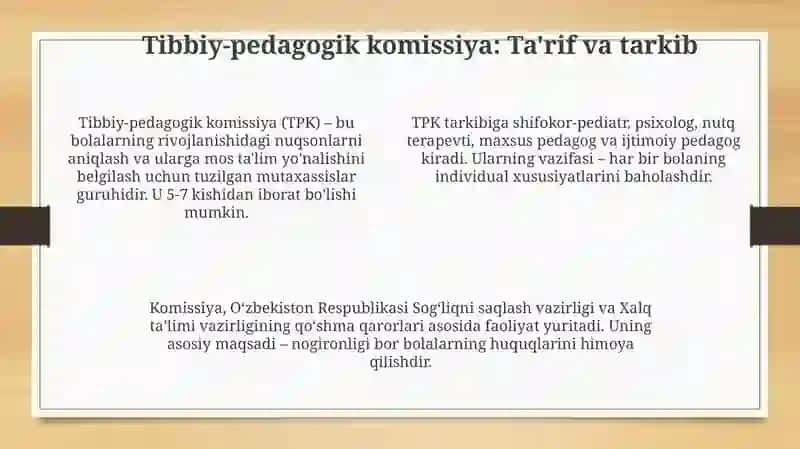 Tibbiy-pedagogik komissiyada logopedning roʻli va vazifalari 4