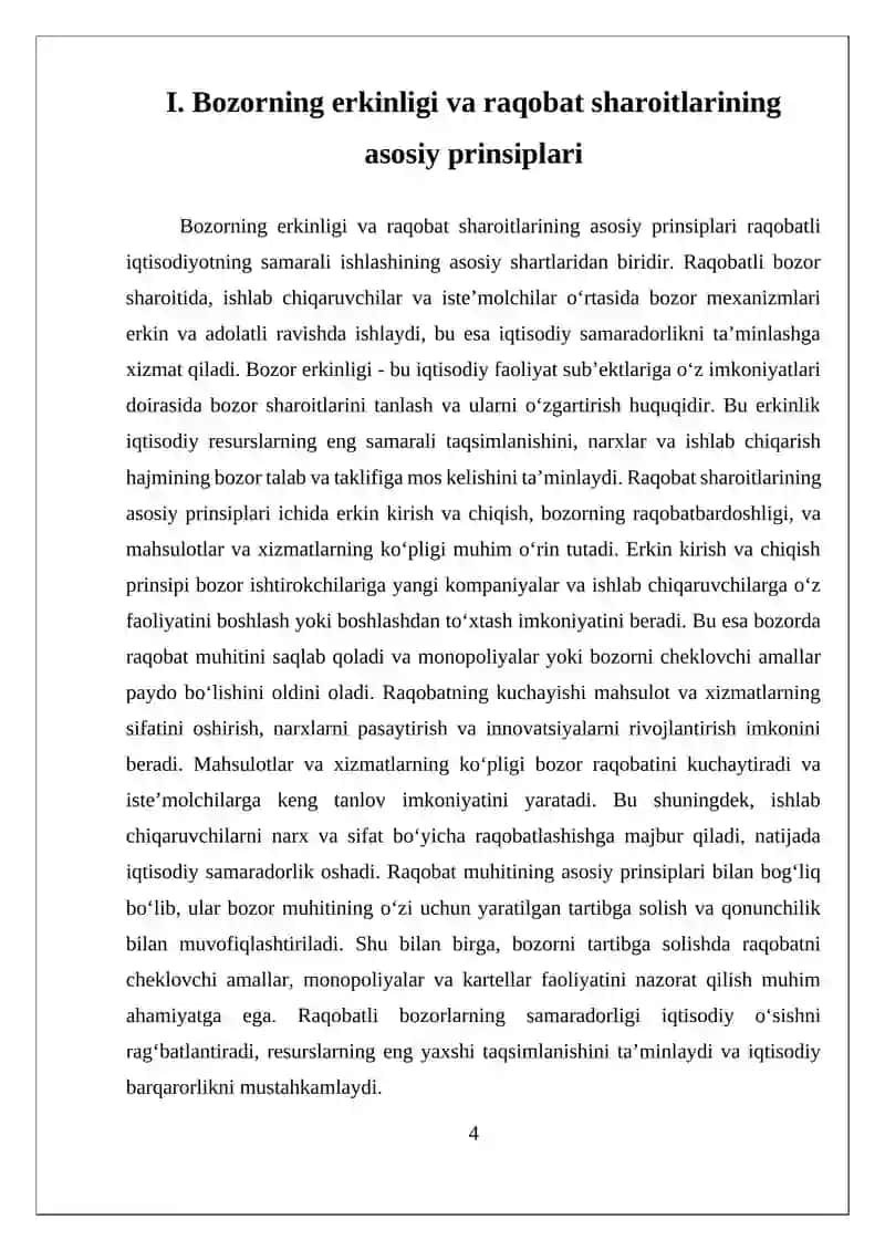 Raqobatlashgan bozorlarning samaradorligi 4