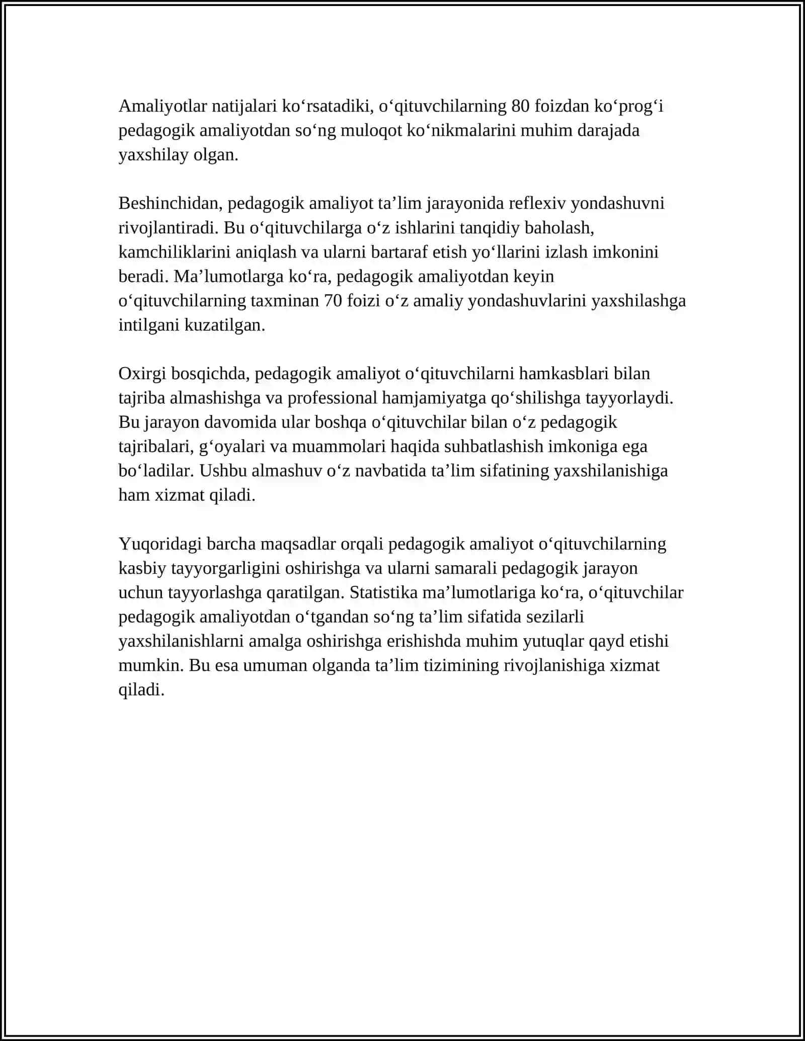 PEDAGOGIK AMALIYOT HISOBOTI 4
