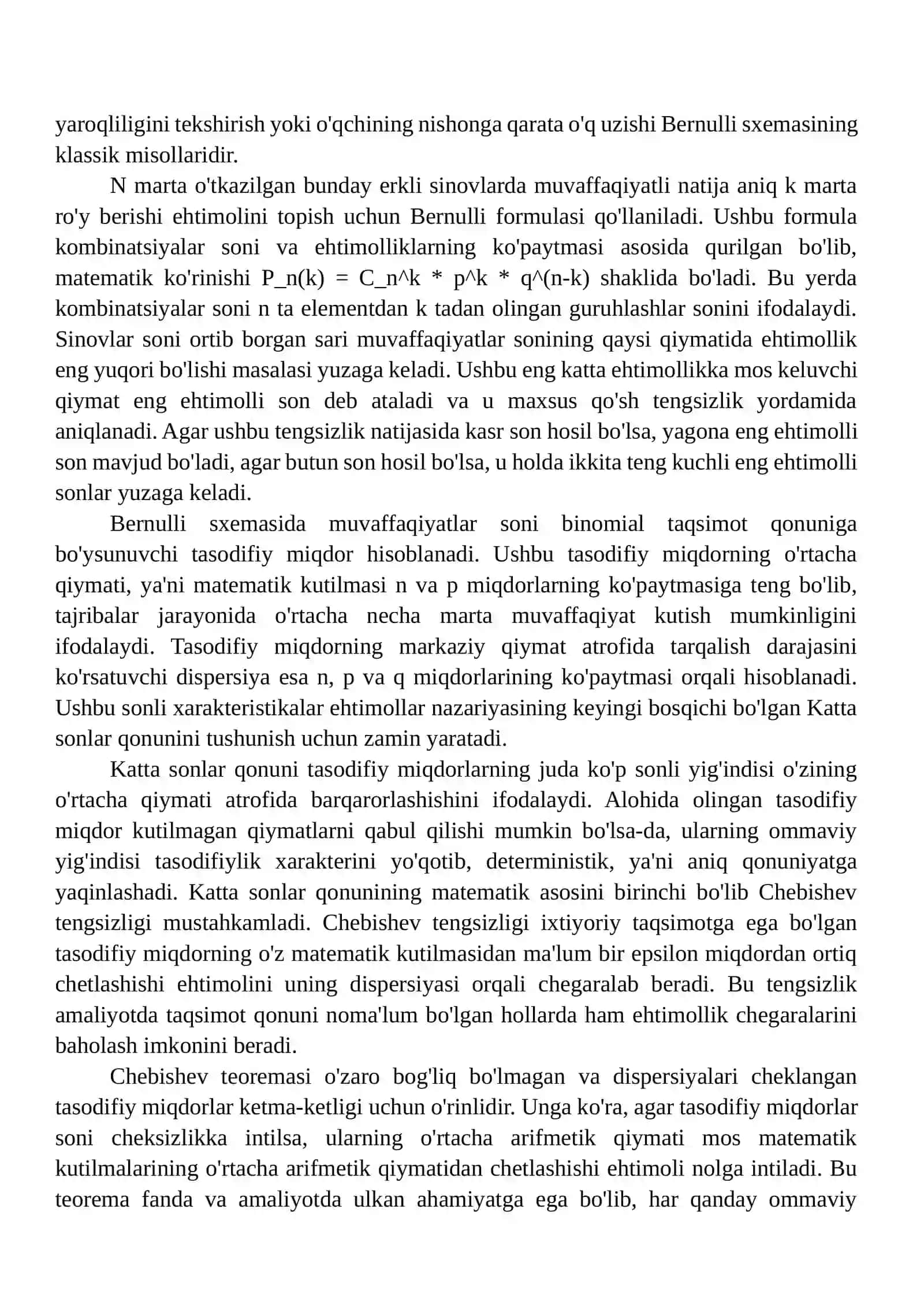 ERKLI SINOVLAR KETMA-KETLIGI VA LIMIT TEOREMALAR 4