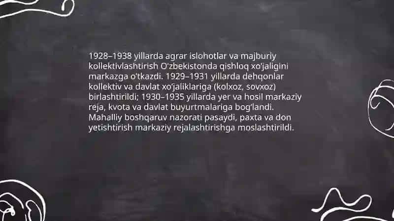 Soved hukmronligi davrida O'zbekistonning markazga ijtimoiy-siyosiy va iqtisodiy qaramligi va uning oqibatlari 4