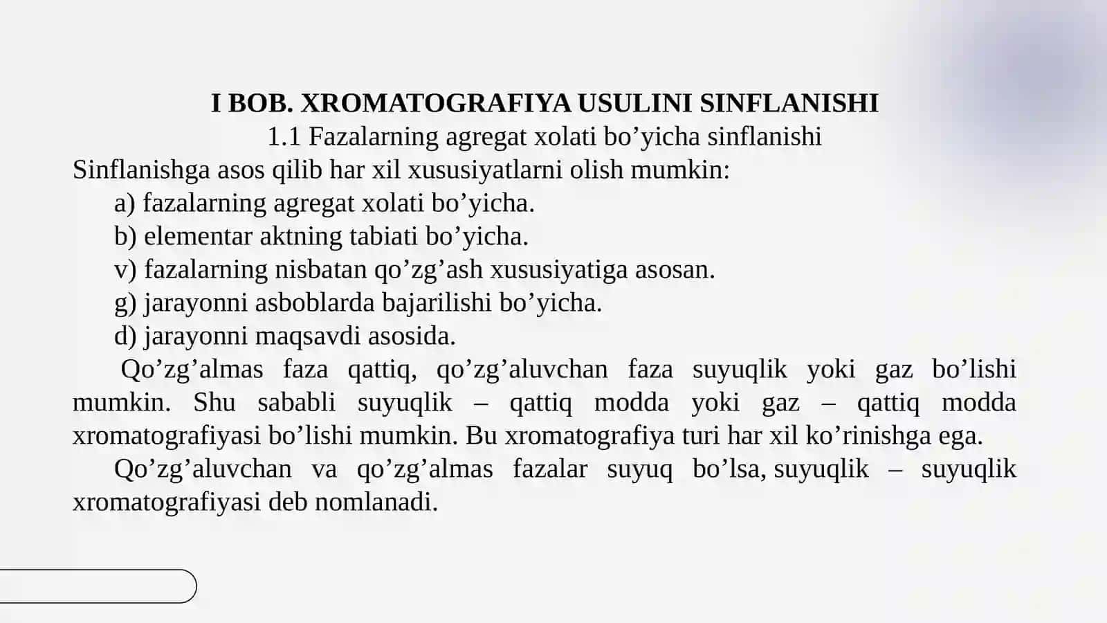 Xromatografik analiz usullari va turlari 4