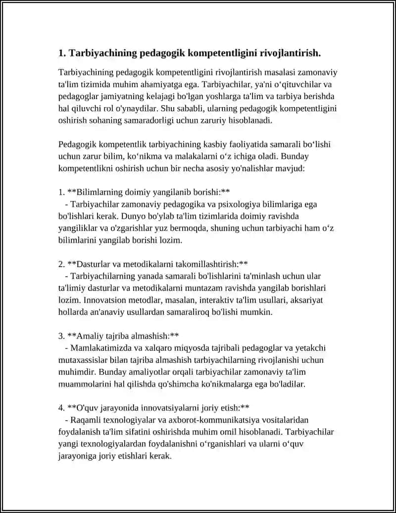 TARBIYACHI SHAXSIDA IJTIMOIY MUNOSABATLARNI RIVOJLANTIRISHGA OID KASBIY KOMPETENTLIKNI RIVOJLANISHI 4