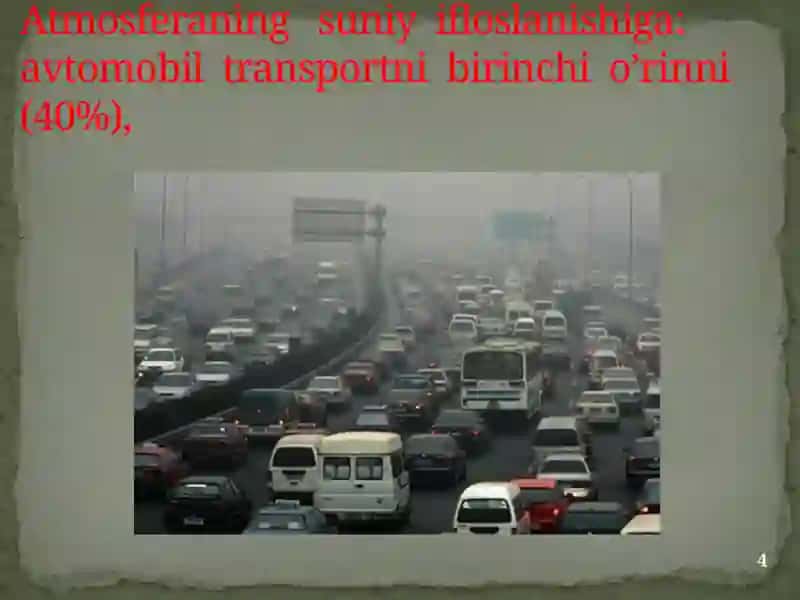 Atmosfera havosini muhofaza qillish yo’llari 4