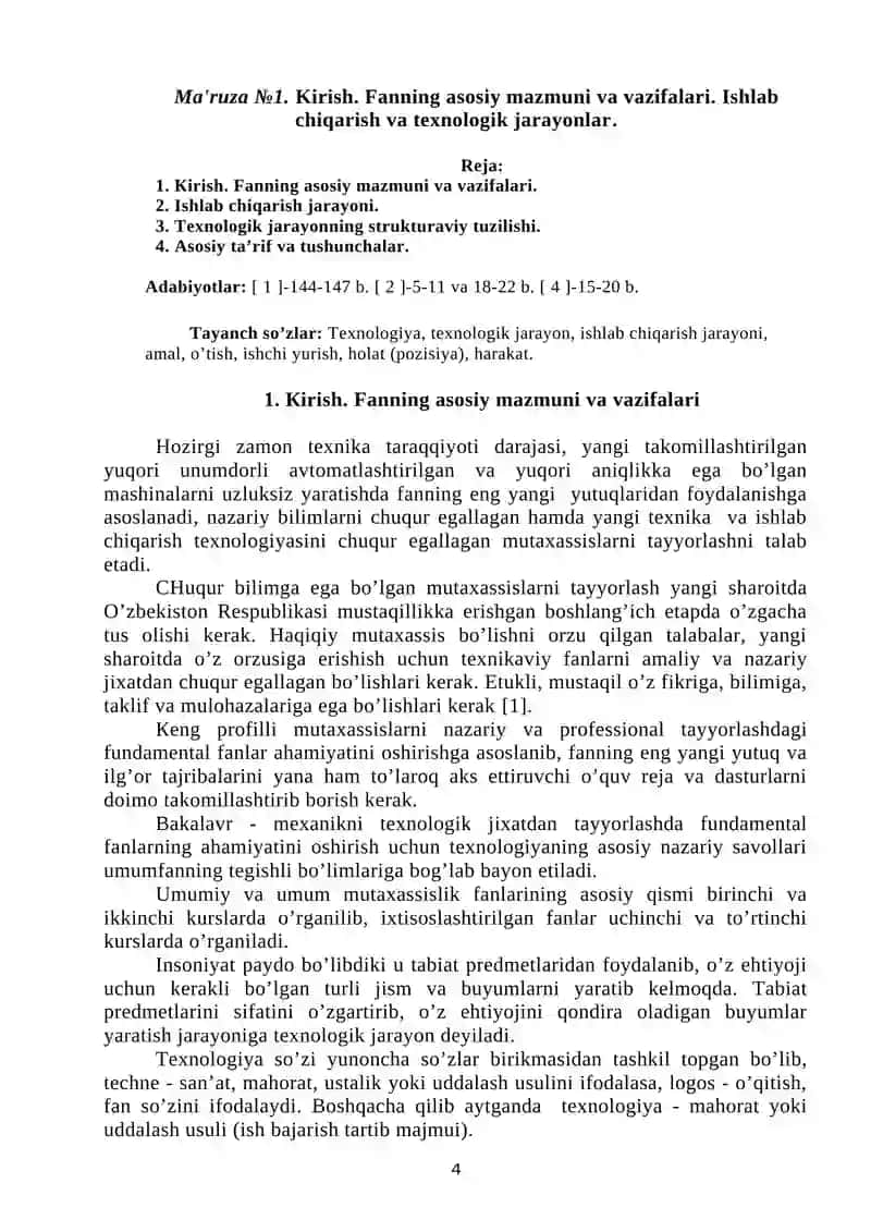 Mashinasozlik texnologiyasi asoslari 4