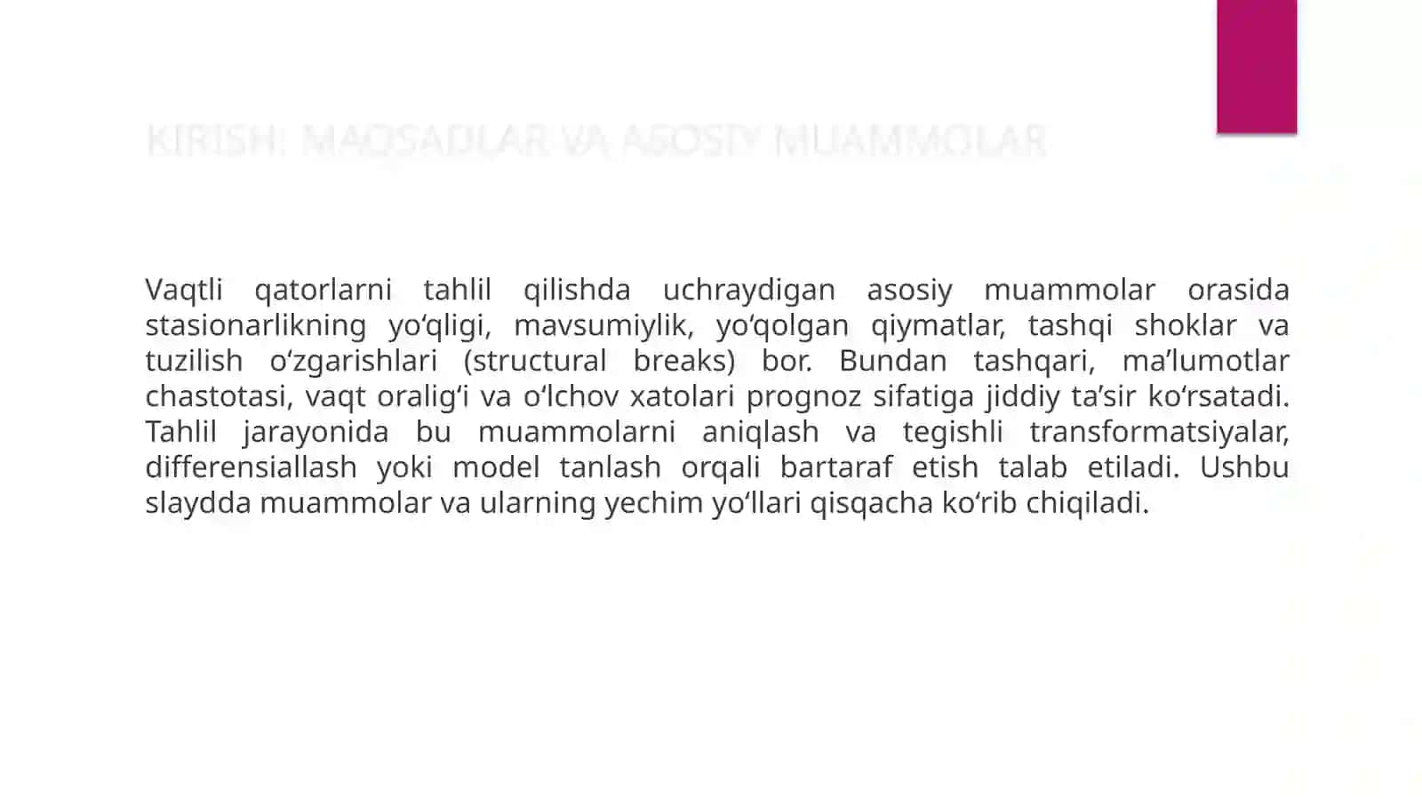 Vaqtli qatorlar toʻgʻrisida asosiy tushunchalar 4