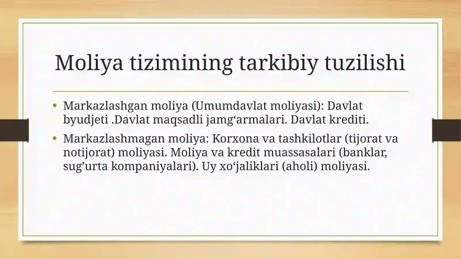 Oʻzbekiston Respublikasi moliyatizimi 4