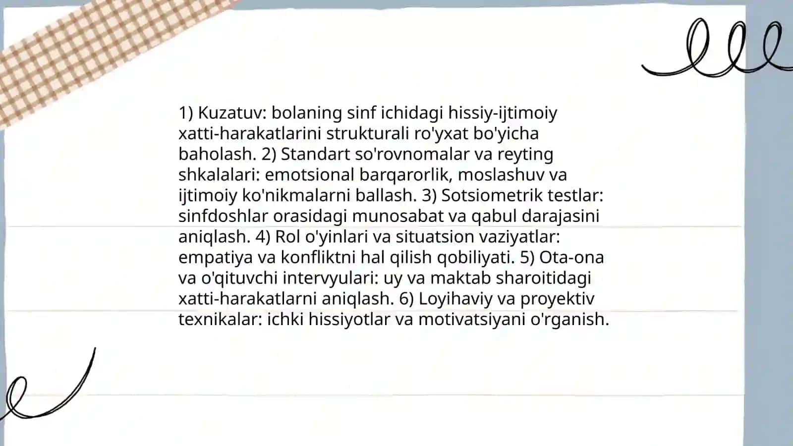 Bolaning maktab taʼlimiga tayyorligi va bilish jarayonlarini rivojlantirish darajasini aniqlash metodikasi 4