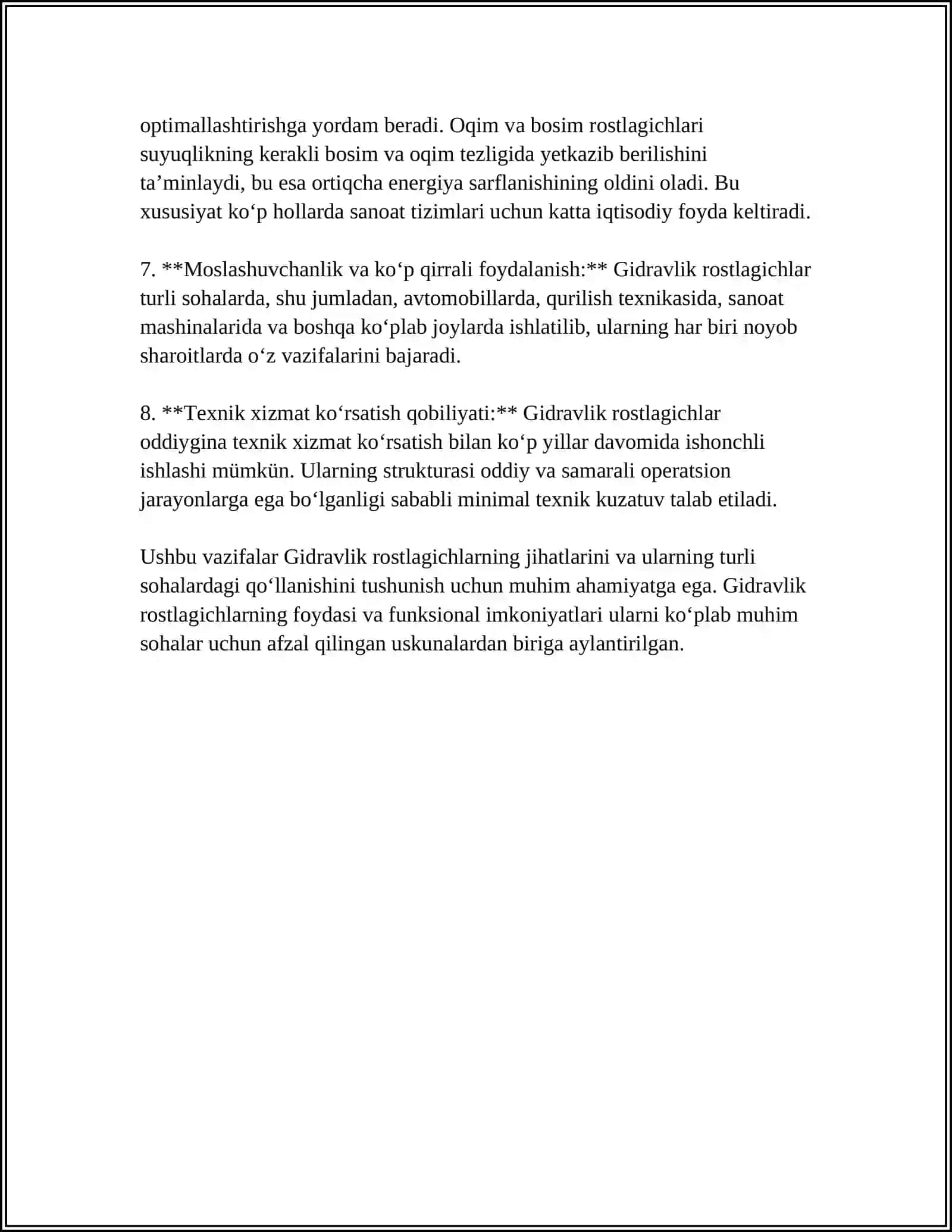 GIDRAVLIK ROSTLAGICHLAR 4