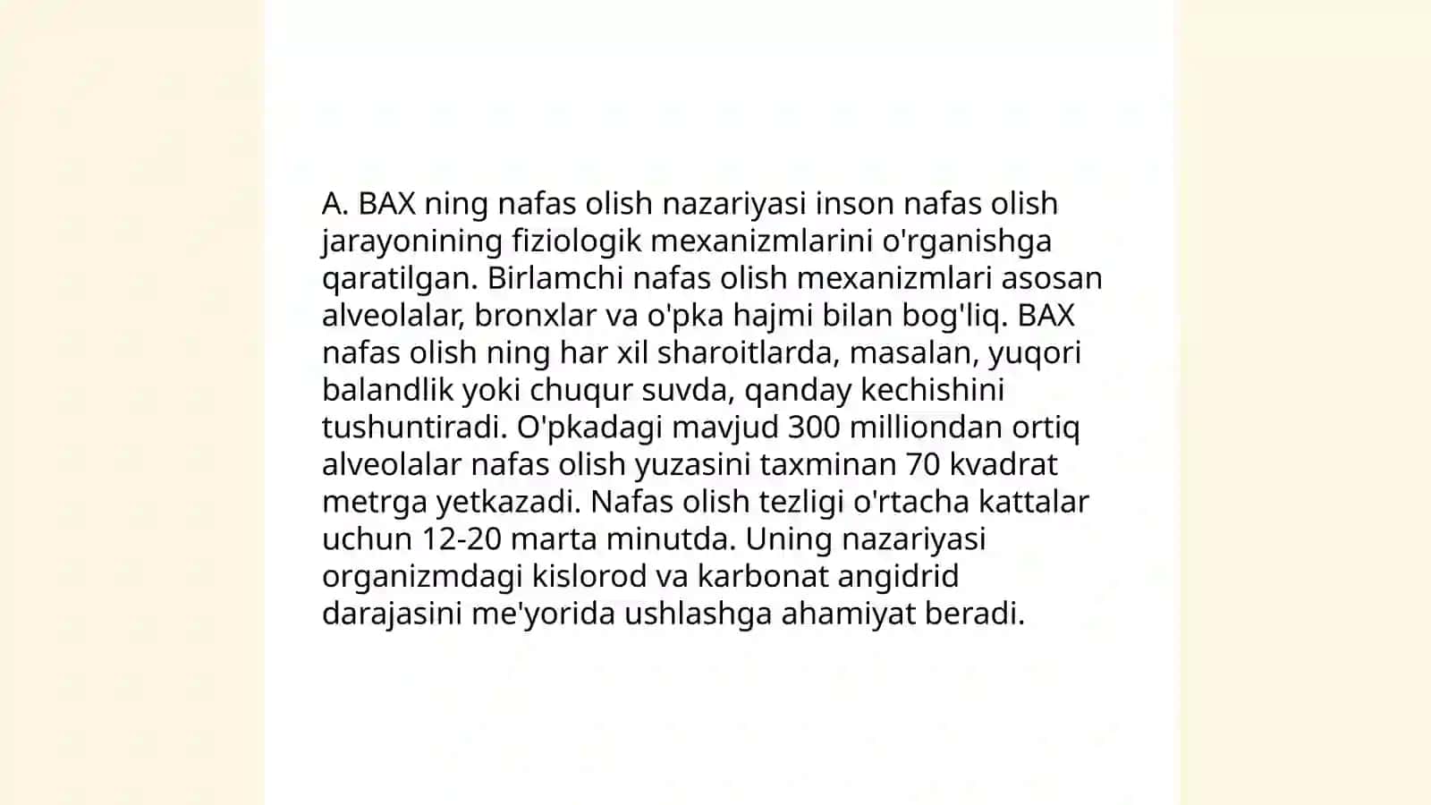Nafas olish jarayonlari. A.BAX va V.Palavin nazariyasi 4