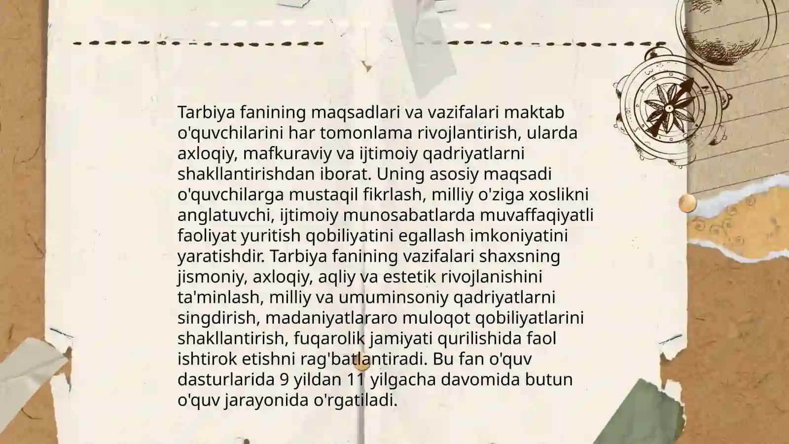 Uzluksiz ta'limda tarbiya fanning maqsad va vazifalari 4