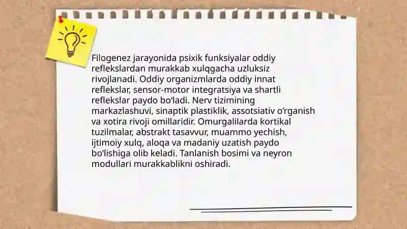 Hayvonot olamida psixik funksiyalar evolutsiyasi 4