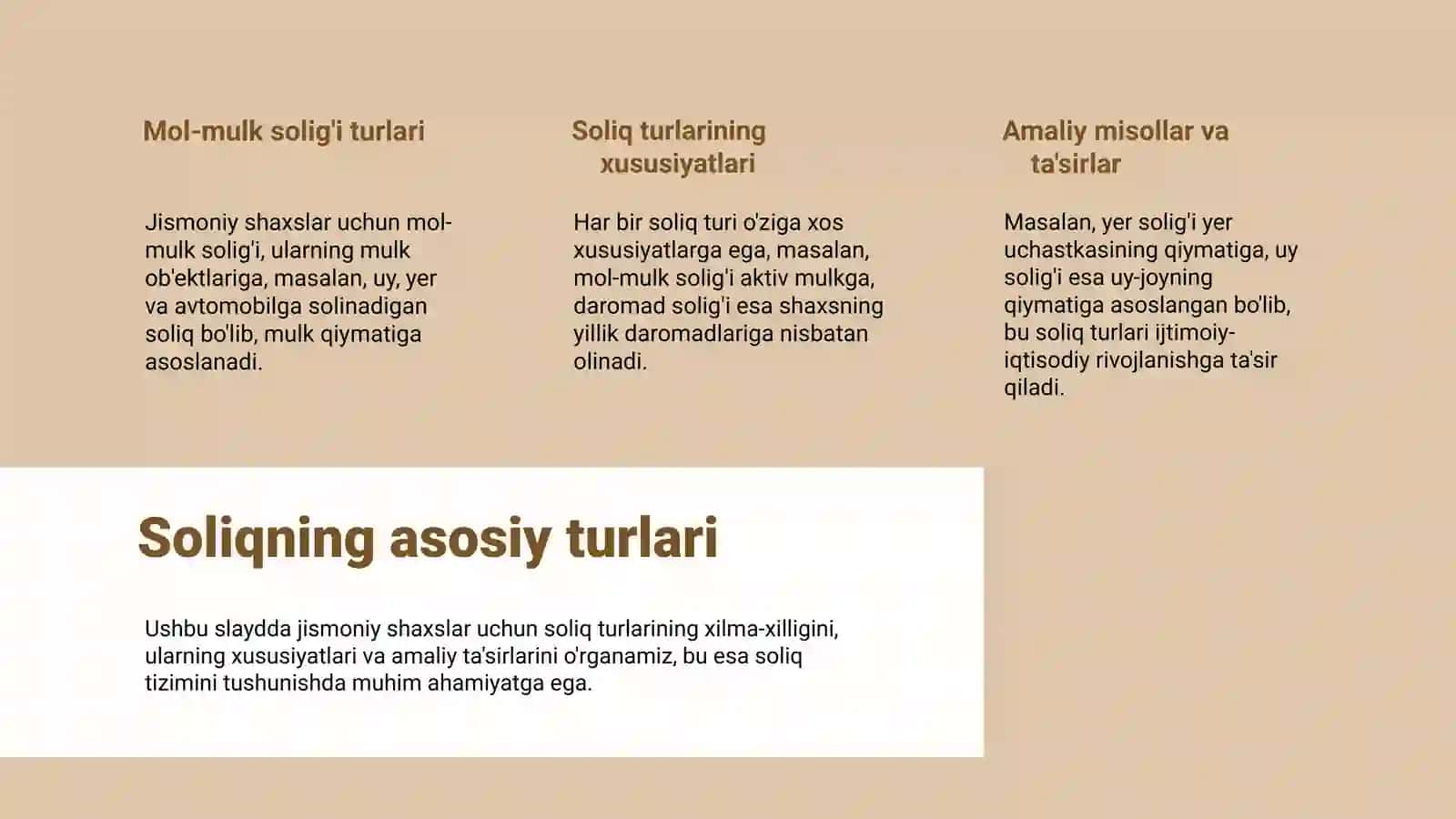 Jismoniy shaxslar mol-mulkiga solinadigan soliqning oʻziga xos xususiyatlari 4