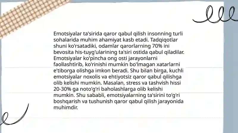 Kognitiv jarayonlar va ijodda emotsiyaning ro‘li 4