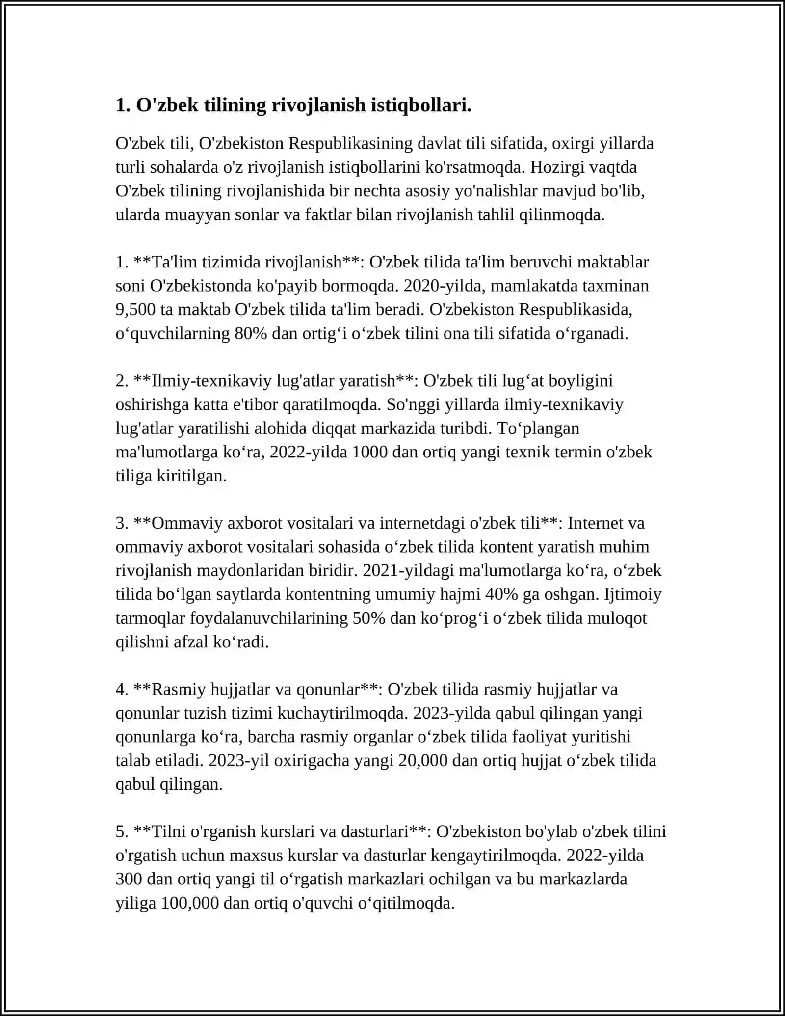 O'zbek tilining rivojlanish istiqbollari 4