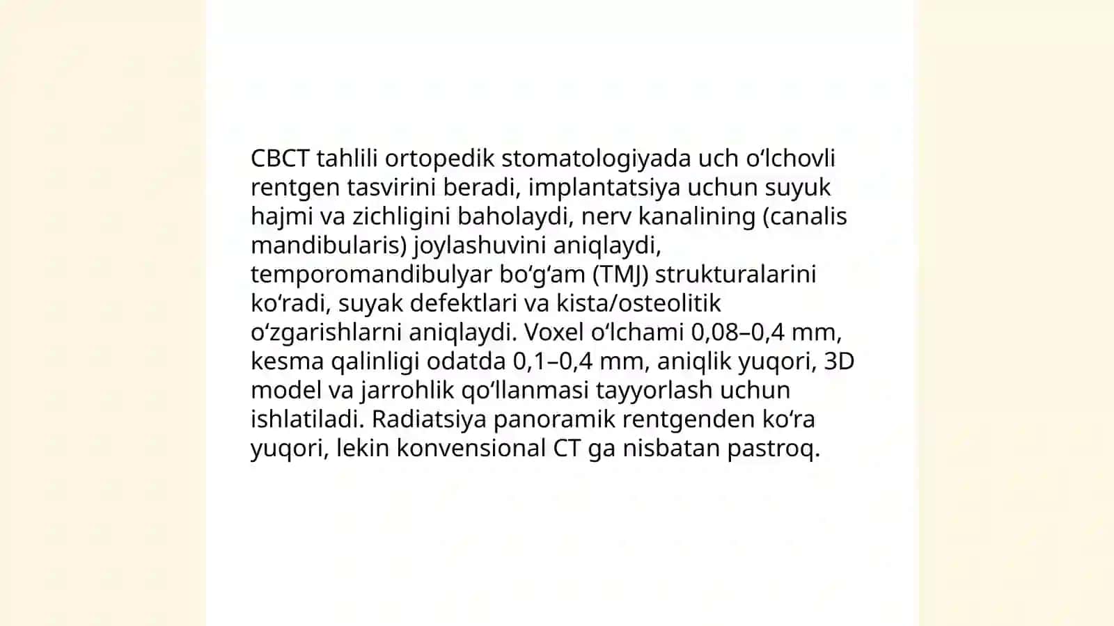 Ortopedik stomatologiyada bemorlarni qoʻshimcha tekshirish usullari 4