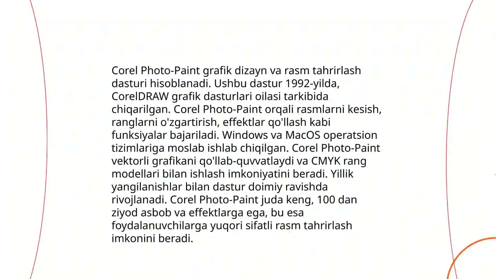 CorelDraw Graphics Suite amaliy dasturlar paketi tarkibi 4