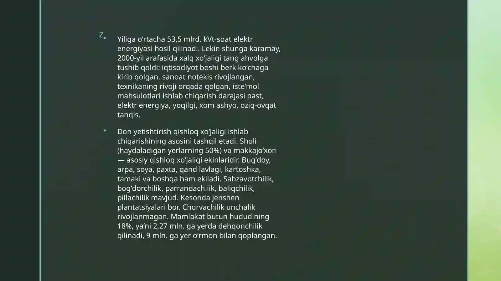 KXDR iqtisodiy-xo'jalik kompleksi rivojlanish bosqichlari 4