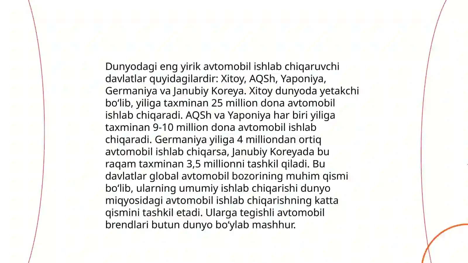Avtomobil ishlab chiqaruvchi yirik davlatlar reytingi 4