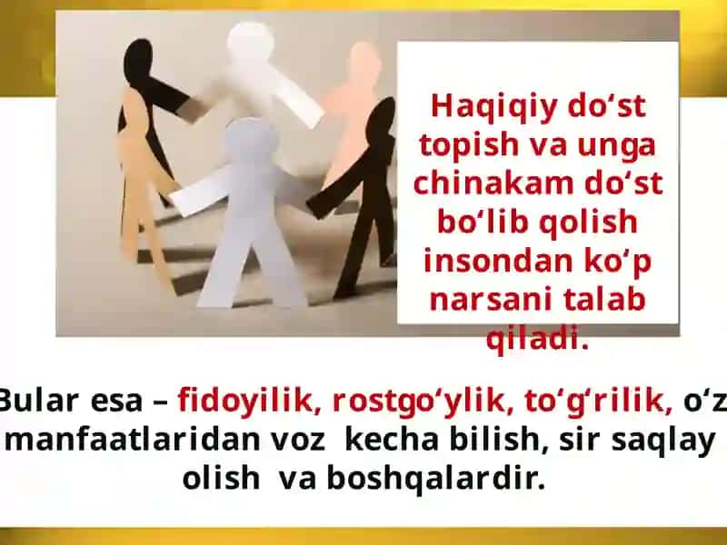 Do`stlik, muhabbat, vafovasadoqatyuksakaxloqningnamoyonbo`lishi 4