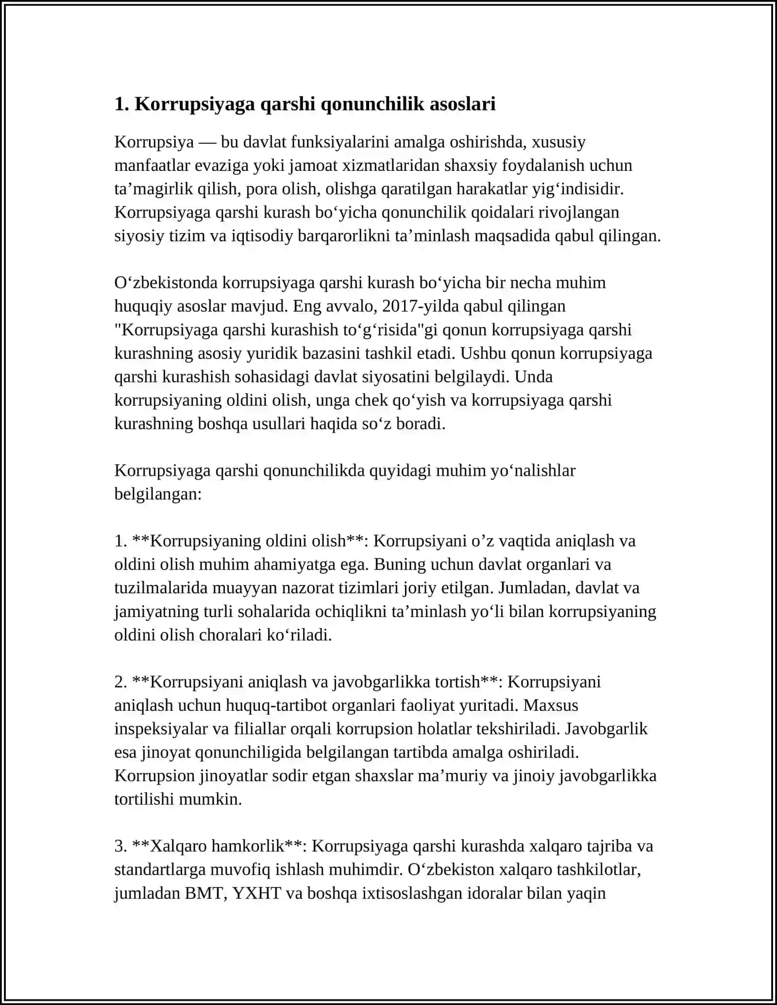 O‘ZBEKISTON RESPUBLIKASIDA KORRUPSIYAGA QARSHI KURASHISH CHORA TADBIRLARI 4