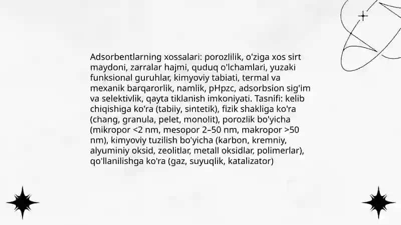 Adsorbsiya, desorbsiya va xemosorbsiya 4
