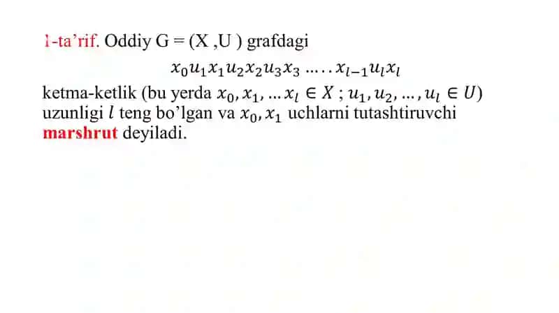 Yo‘l, zanjir, sikl 4