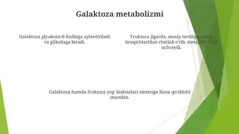 Furuktoza va galaktoza metabolizmi 4