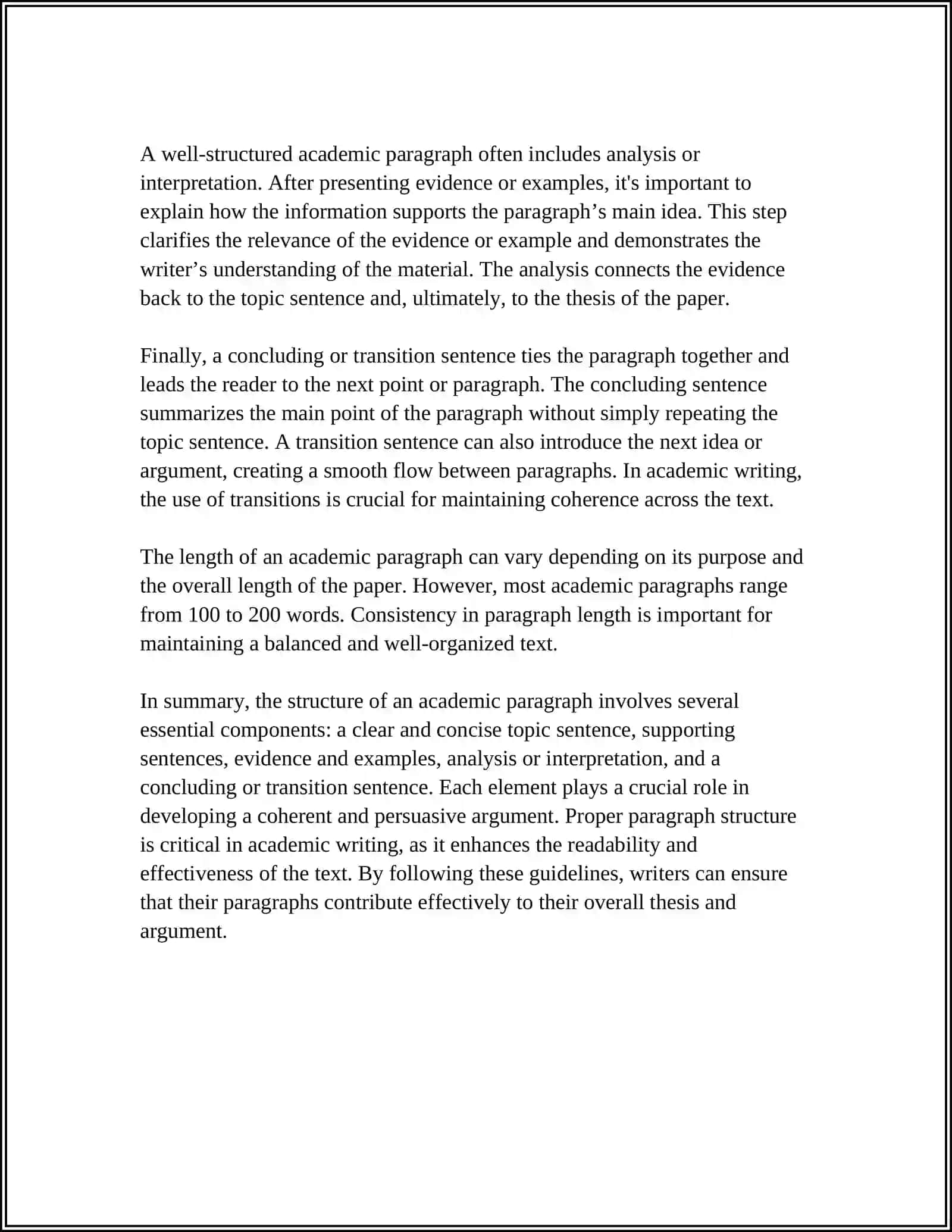 ACADEMIC PARAGRAPHS 4