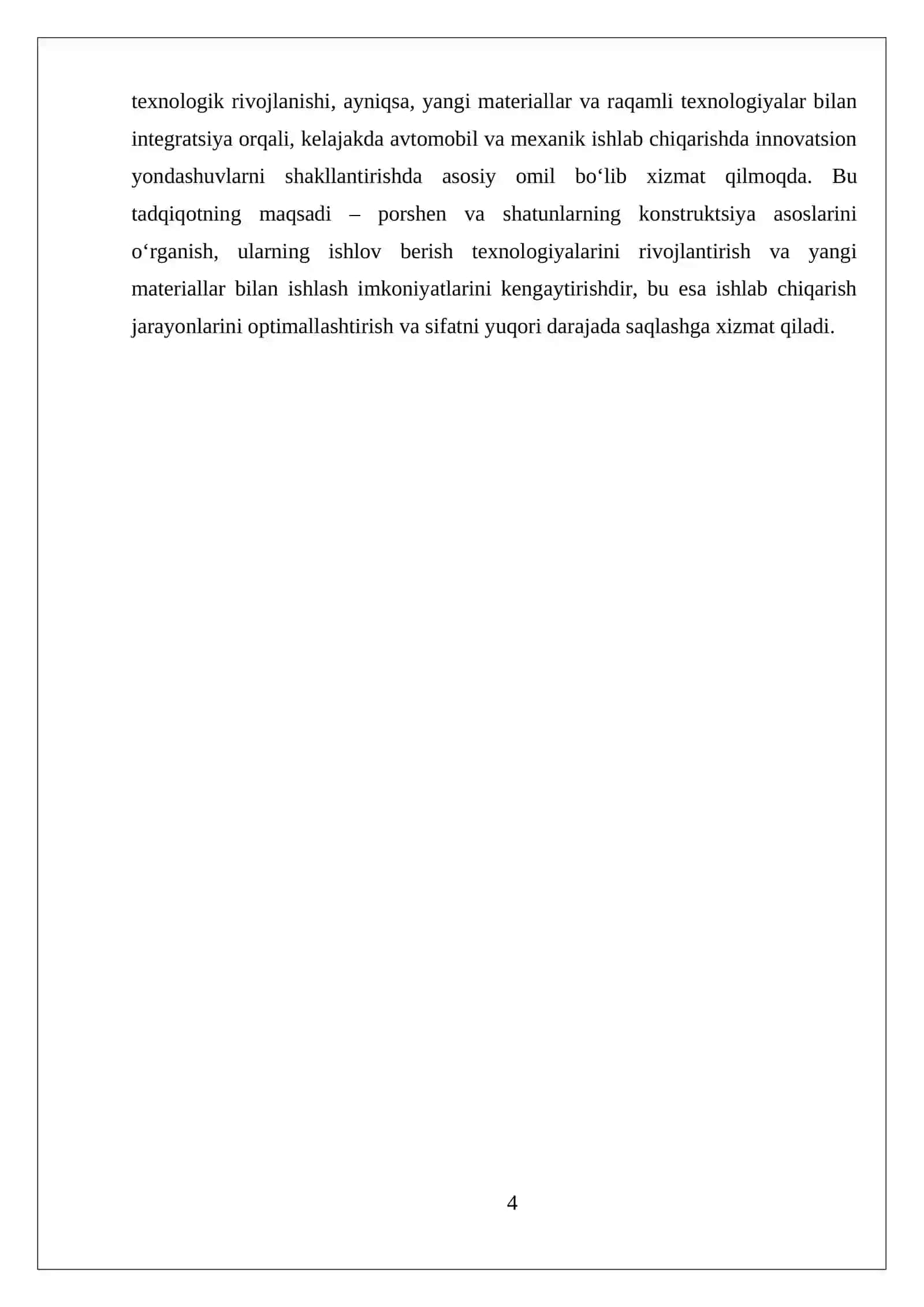PORSHEN VA SHATUNLARGA ISHLOV BERISH VA TAYYORLASH TEXNOLOGIYALARI 4